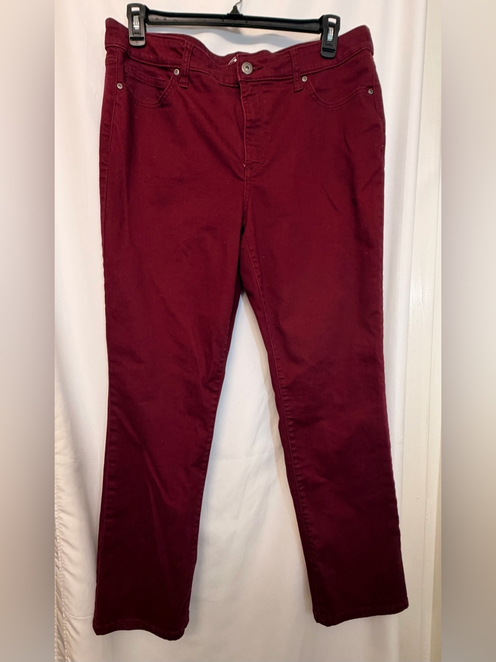 St. John's Bay Deep Burgundy Straight-Leg Pants